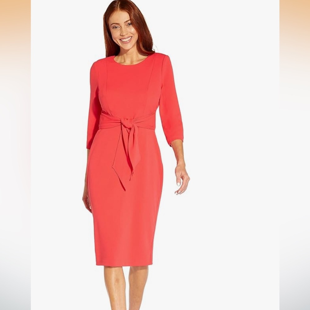 Adrianna Papell Coral Long Sleeve Dress